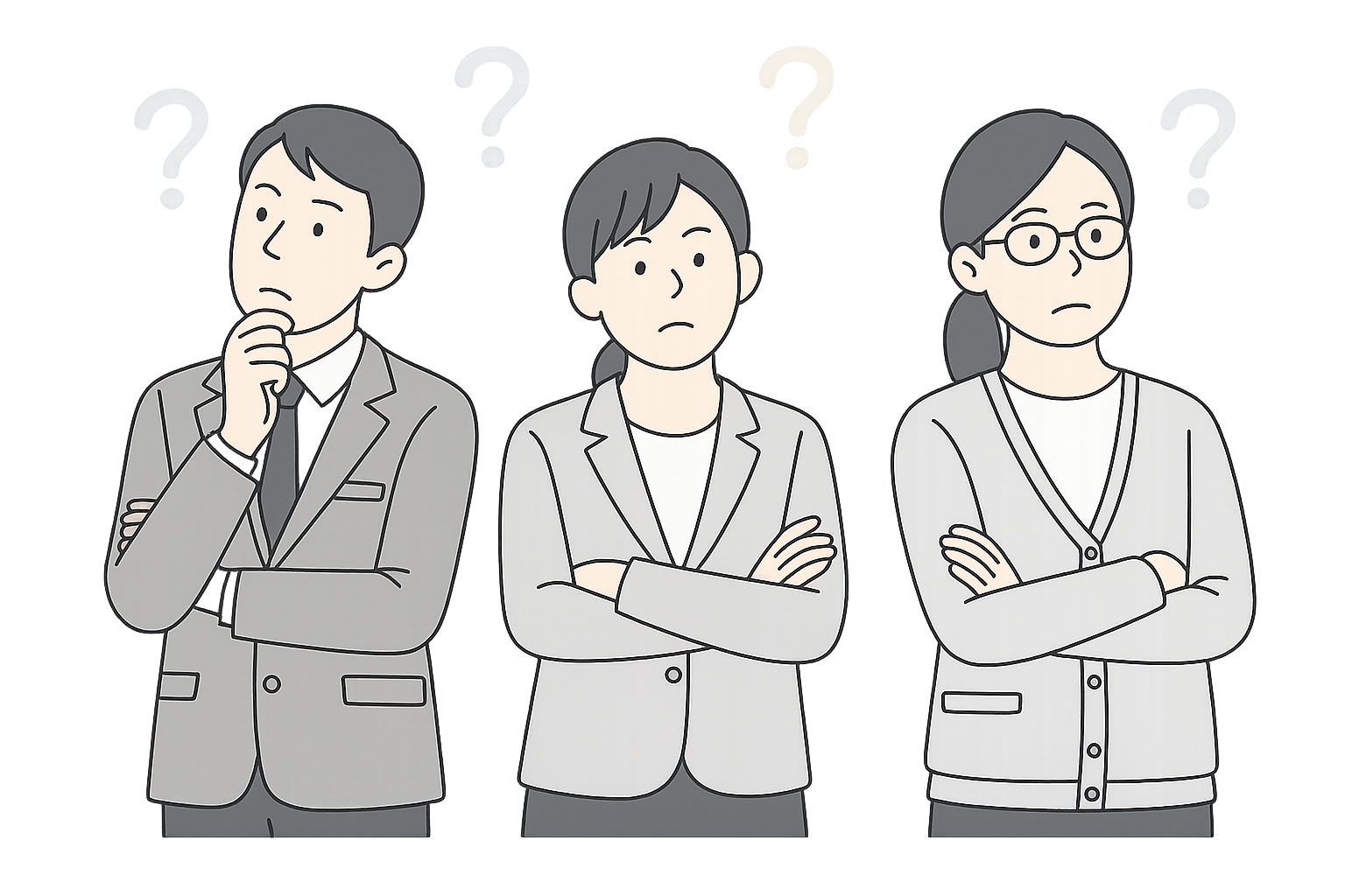 悩んでいる経営者のイラスト