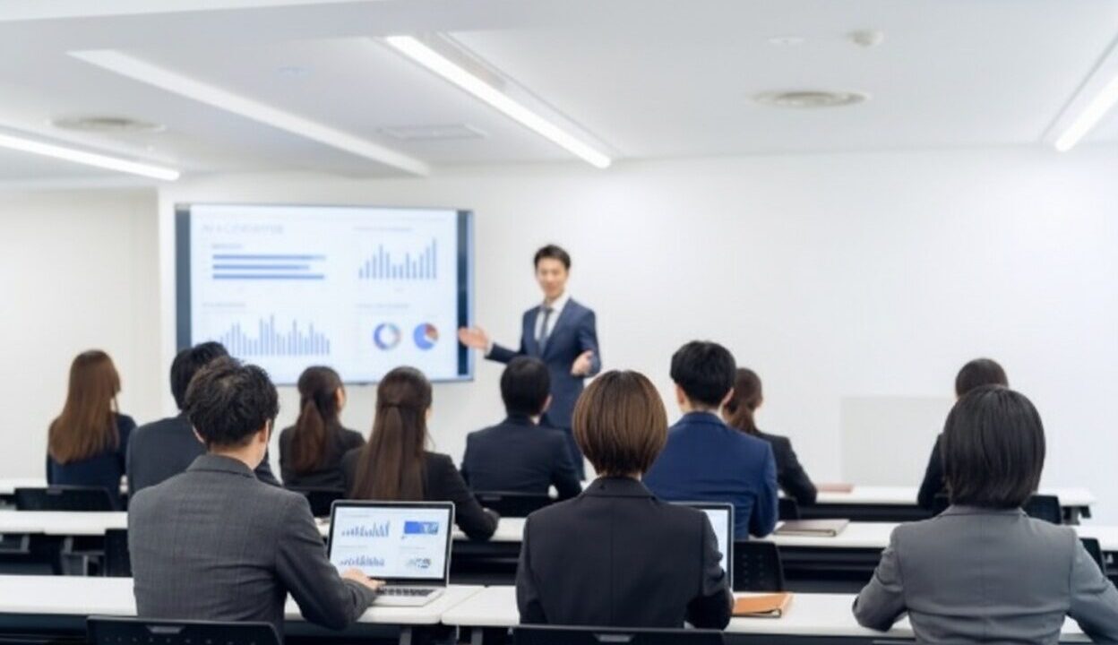 社内で生成AI活用研修を受ける様子