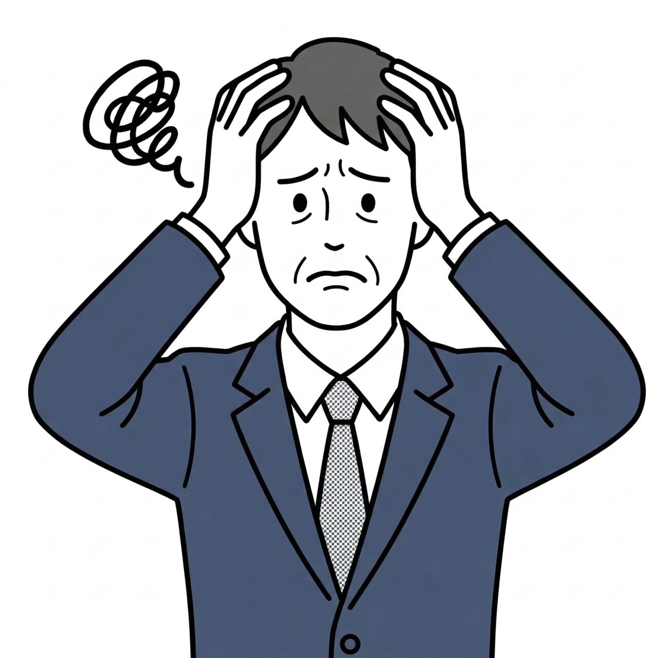 防災対策に悩む企業担当者たちのイラスト