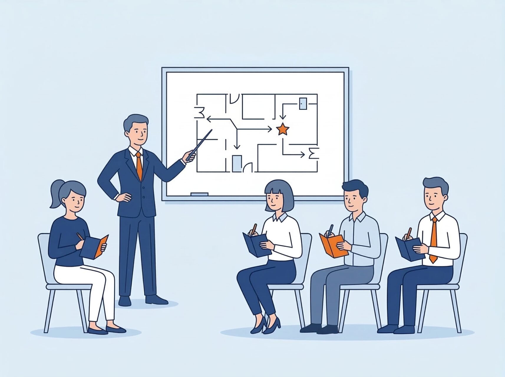 企業向け防災サービスのイラスト