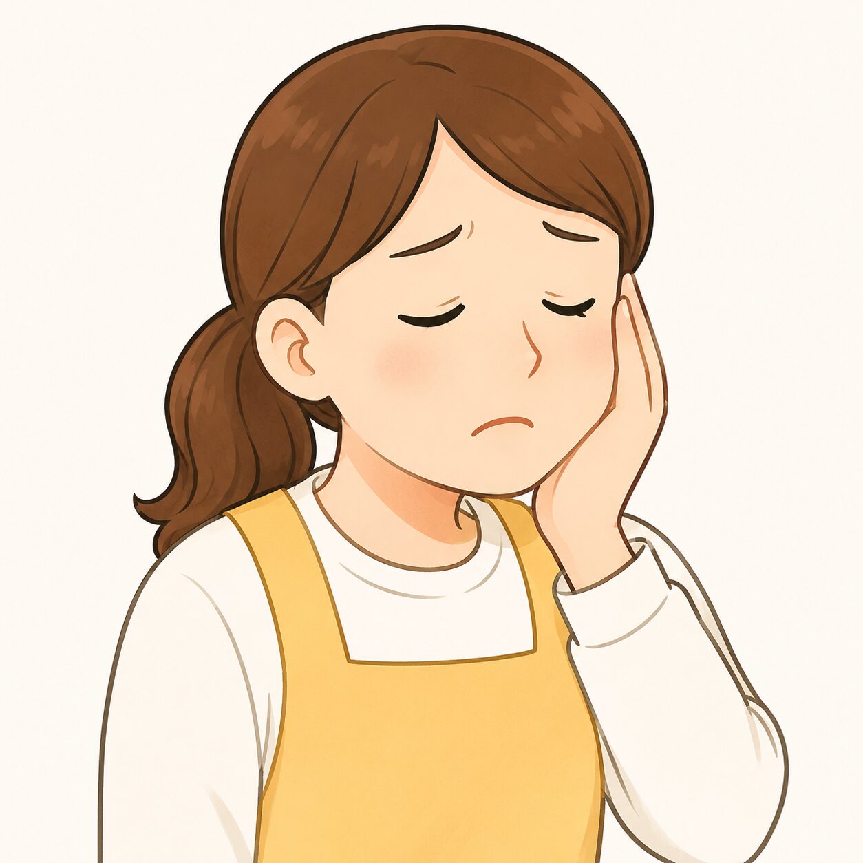 日々の保育や記録対応に追われる中で防災が後回しになりやすい保育現場のイラスト