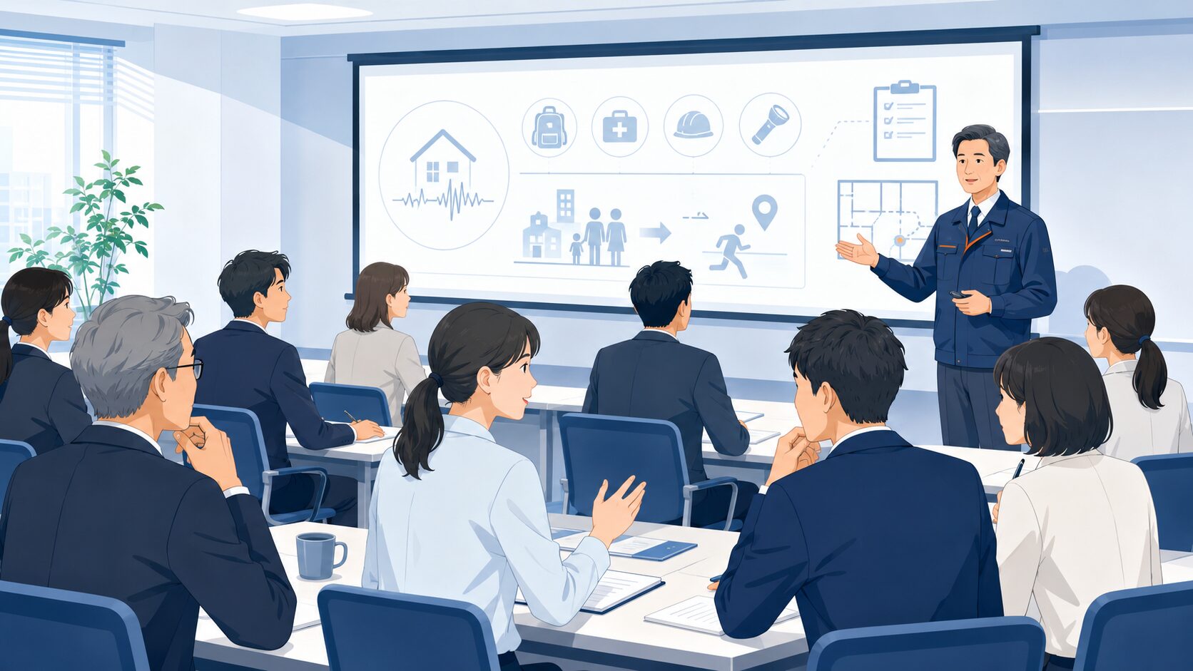企業向け防災講座・研修のイメージ