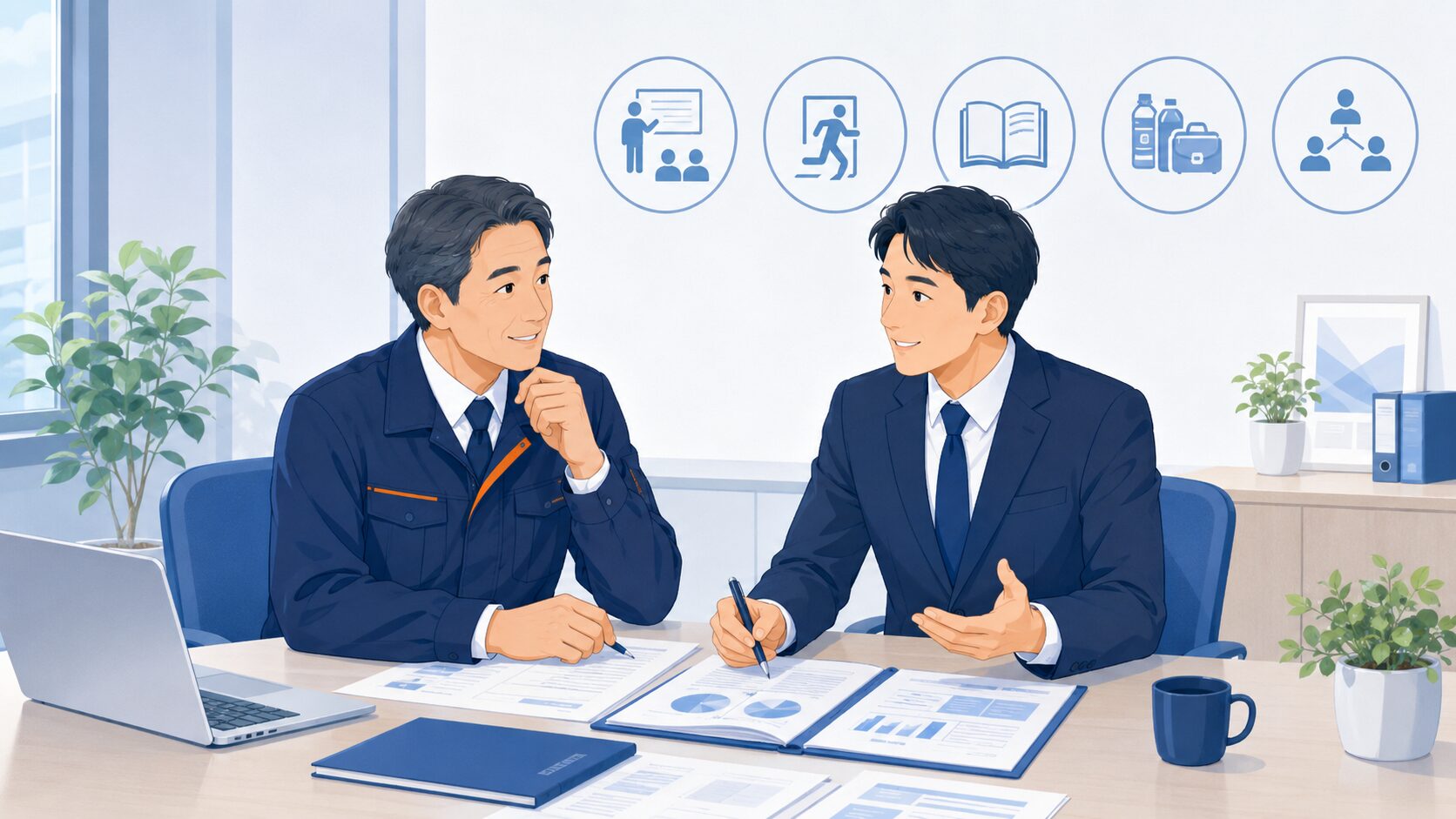 企業防災顧問による継続支援のイメージ