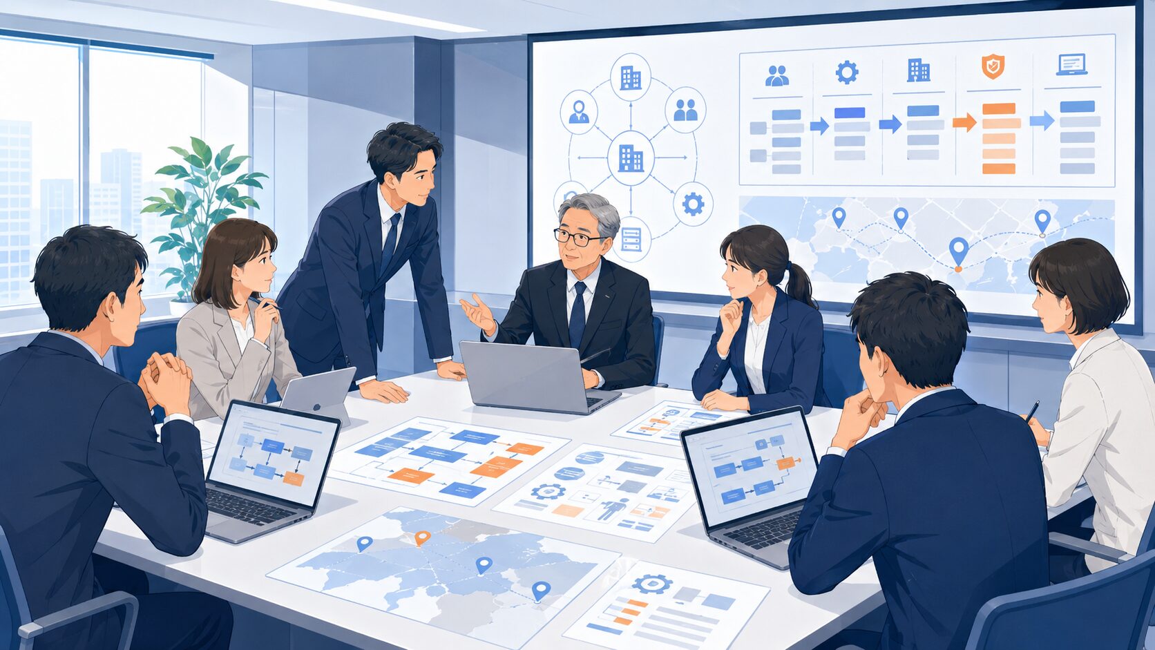 企業のBCP作成と運用支援のイメージ