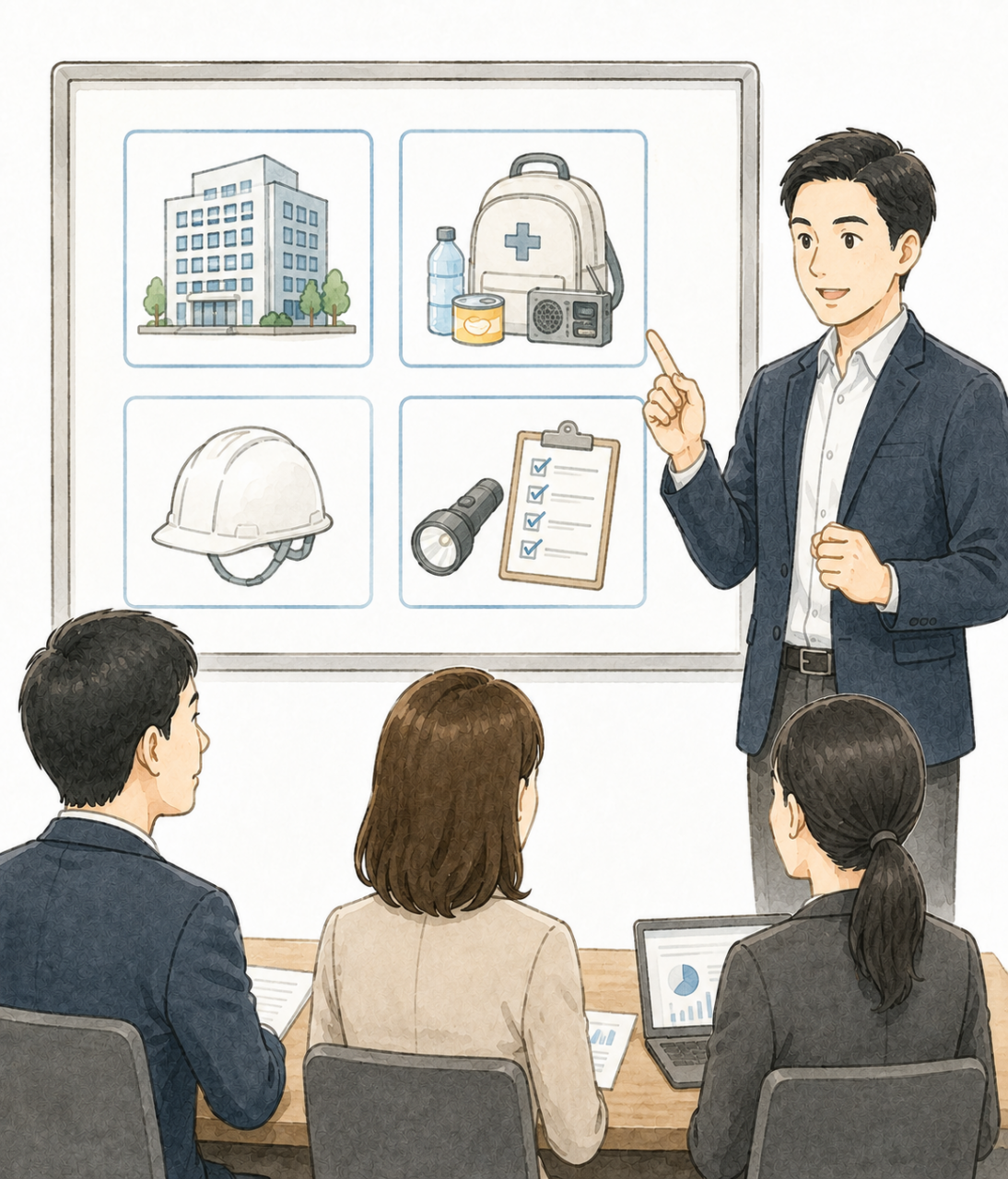 企業向け防災講座・研修のイメージ