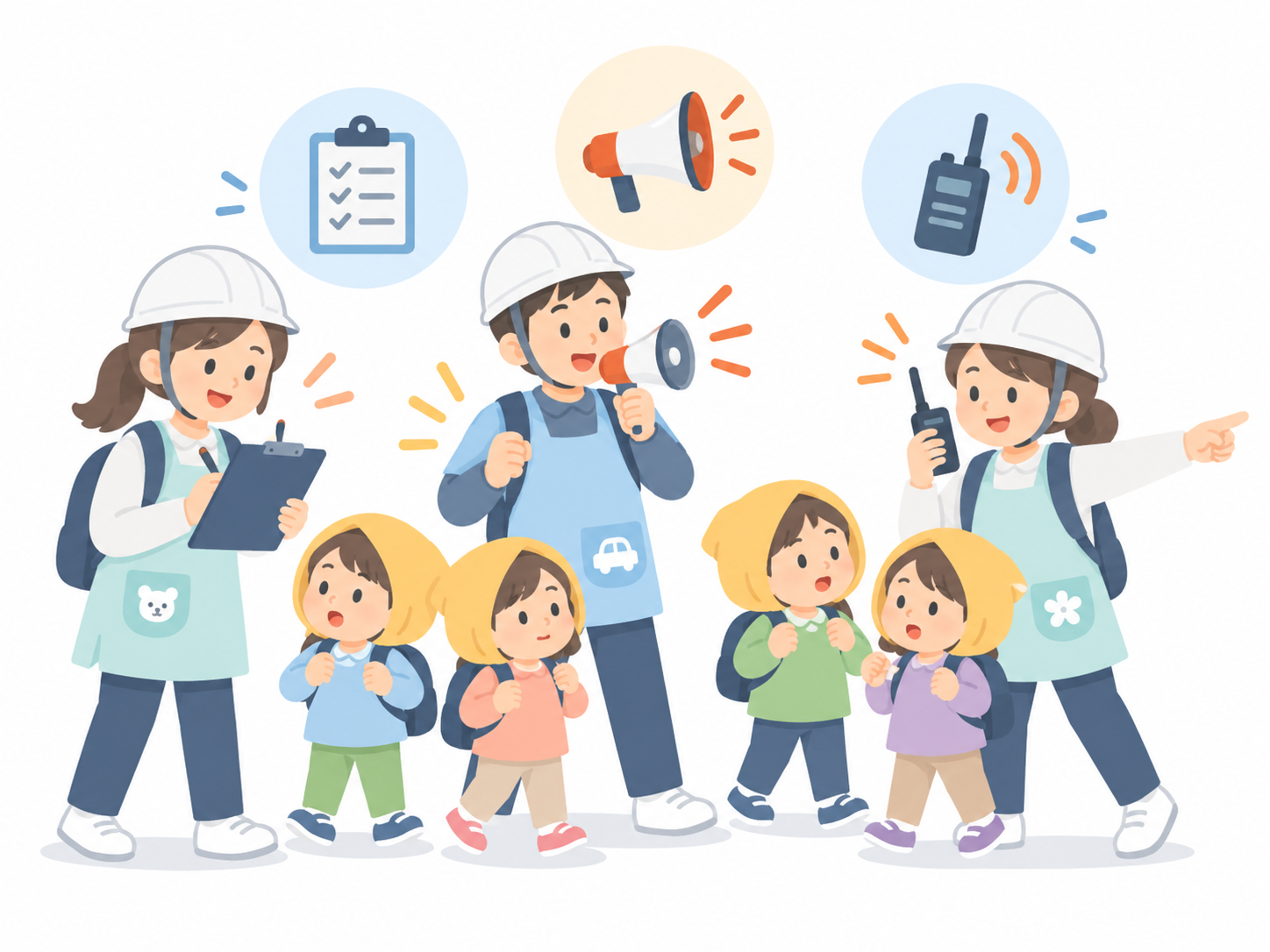 保育園のBCP・災害後の園運営を表すイラスト